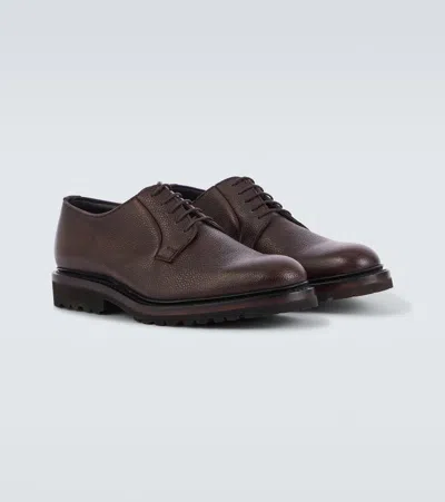 George Cleverley Archie Leather Derby Shoes In Braun
