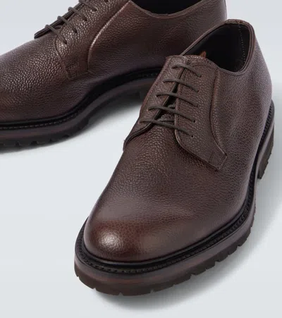 George Cleverley Archie Leather Derby Shoes In Braun