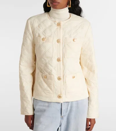 Shop Veronica Beard Shalia Quilted Jacket In Weiss