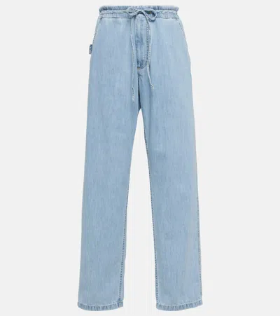Bottega Veneta Light Bleached Elasticated Denim In Blau