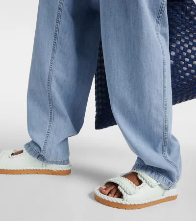 Bottega Veneta Light Bleached Elasticated Denim In Blau