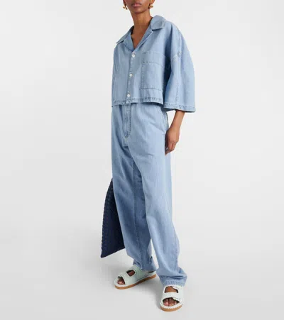 Bottega Veneta Light Bleached Elasticated Denim In Blau
