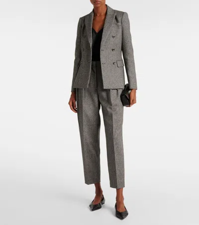 Shop Altuzarra Indiana Wool Tweed Blazer In Schwarz