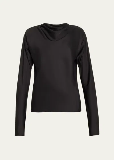 A.l.c Georgia Cowl-neck Cutout Top In Black