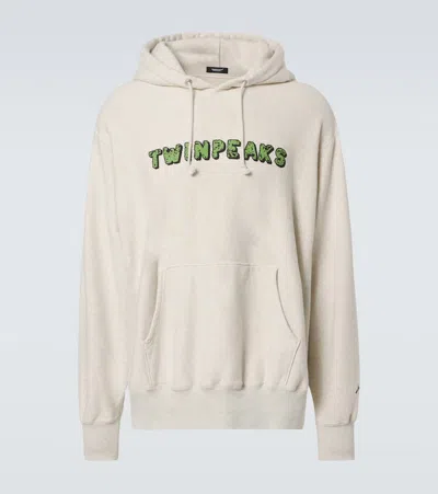 Shop Undercover Printed Cotton Hoodie In White