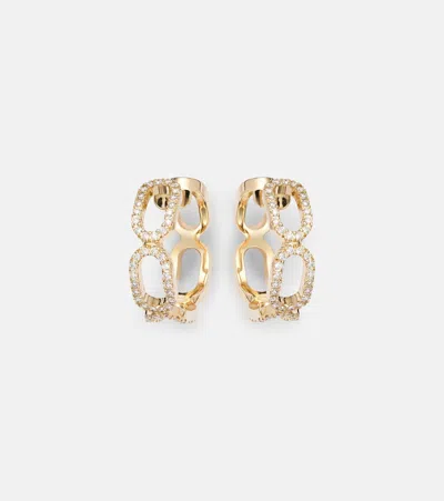 Bucherer Fine Jewellery Link 18kt Gold Earrings With Diamonds In Gold