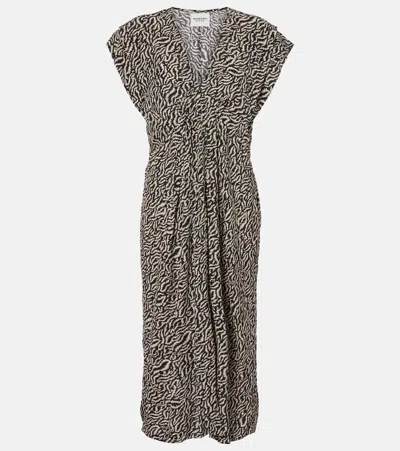Isabel Marant Étoile Epolia Printed Midi Dress In Black