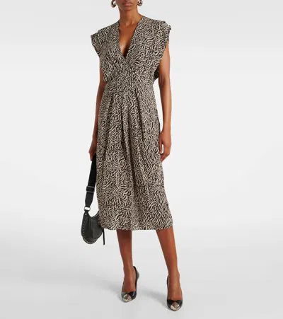 Isabel Marant Étoile Epolia Printed Midi Dress In Black