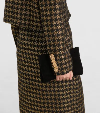 Nina Ricci Houndstooth Cropped Jacket In Gold