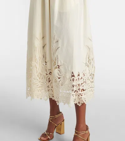 Shop Ulla Johnson Palermo Lace-trimmed Cotton And Silk Gown In White