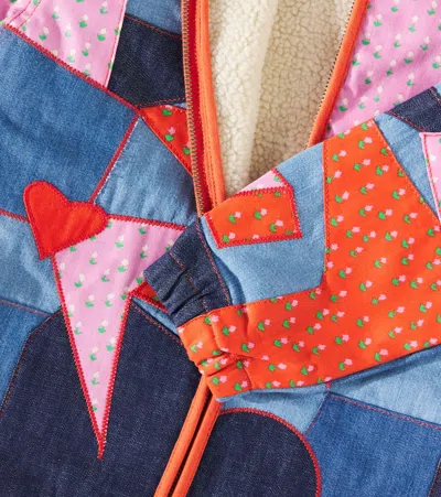 拼接牛仔飞行员夹克