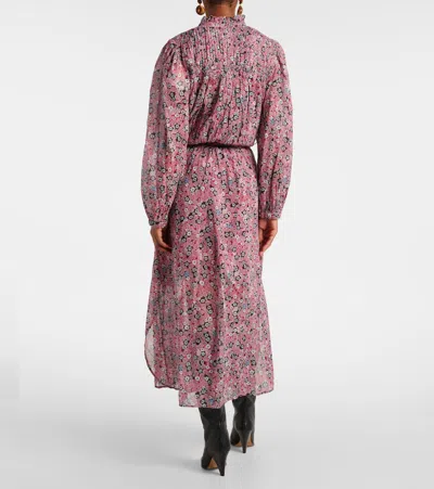 Isabel Marant Étoile Eliane Floral-print Cotton Midi Dress In Pink