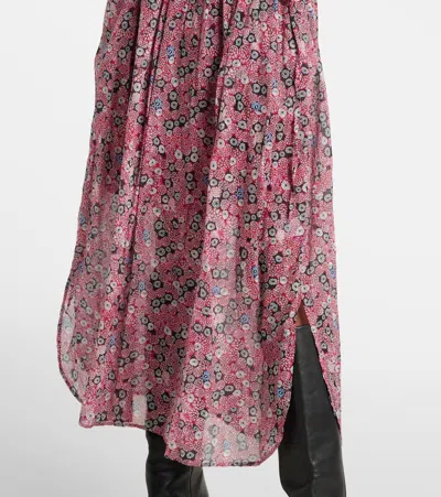 Isabel Marant Étoile Eliane Floral-print Cotton Midi Dress In Pink