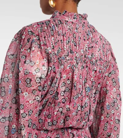 Isabel Marant Étoile Eliane Floral-print Cotton Midi Dress In Pink