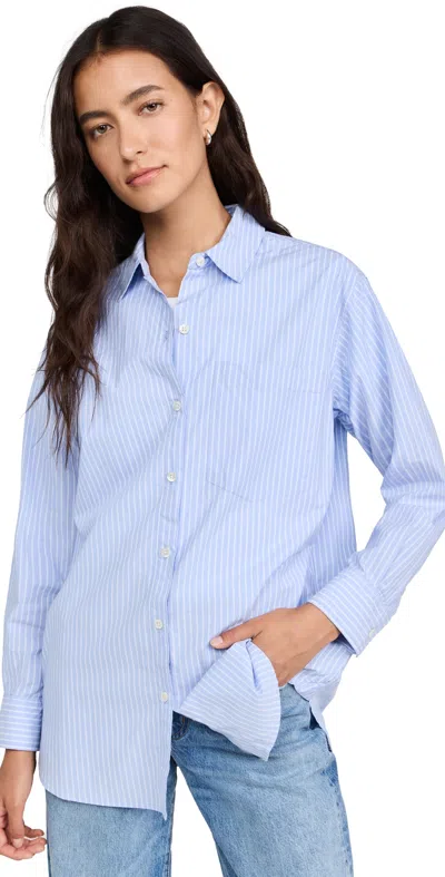 Rails Ellis Gauze Cotton Button Down Shirt In Oxford White Stripe