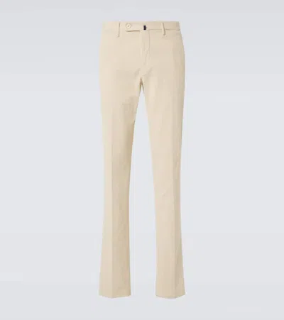 Incotex Pressed-crease Slim-cut Chinos In Neutrals