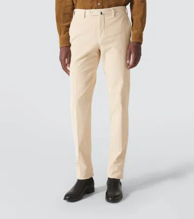 Incotex Pressed-crease Slim-cut Chinos In Neutrals