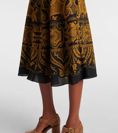 Etro Black Chiffon Polyester Long Dress In Black
