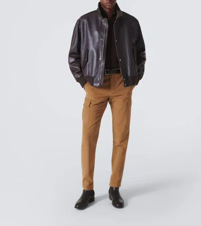 Incotex Cotton Cargo Pants In Brown