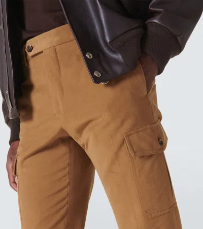 Incotex Cotton Cargo Pants In Brown