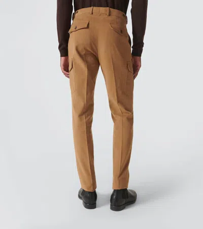 Incotex Cotton Cargo Pants In Brown
