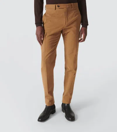 Incotex Cotton Cargo Pants In Brown