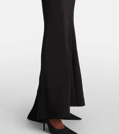 Mugler Metallic-detail Crepe Gown In Black