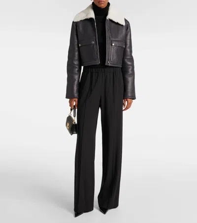 Dolce & Gabbana High-waisted Wide-leg Trousers In Black