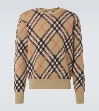 Burberry Ered Wool And Mohair Pullover Sweater In Beige