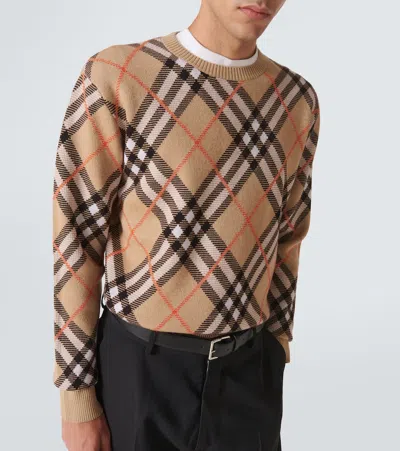 Burberry Ered Wool And Mohair Pullover Sweater In Beige