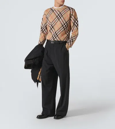 Burberry Ered Wool And Mohair Pullover Sweater In Beige