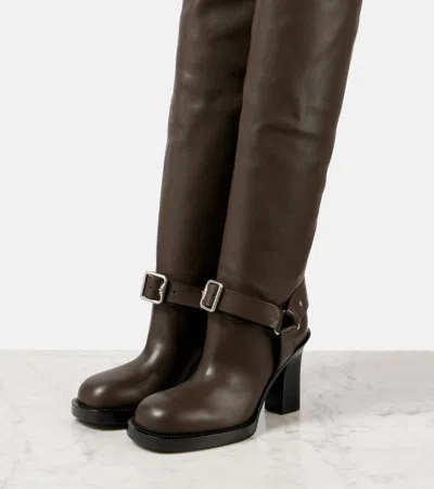 Burberry Woman Soft Stirrup Woman Brown Boots In Brown