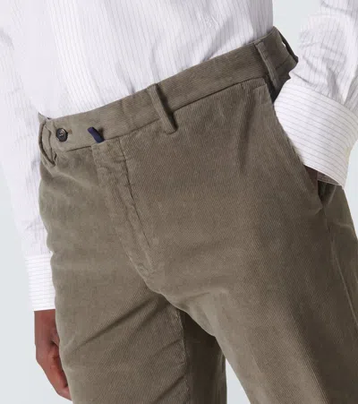 Incotex Tapered-leg Corduroy Trousers In Grey