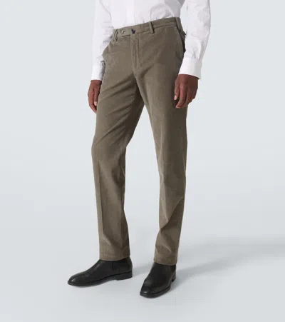 Incotex Tapered-leg Corduroy Trousers In Grey