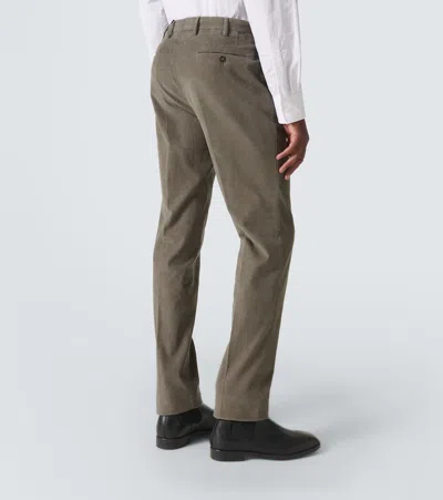 Incotex Tapered-leg Corduroy Trousers In Grey