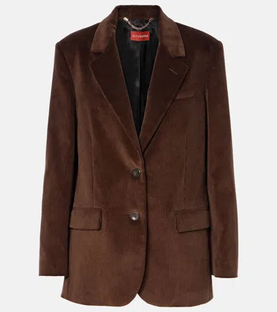 Altuzarra Jules Straight Corduroy Jacket In Brown