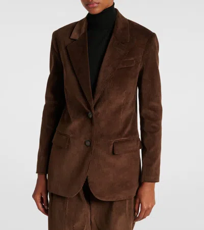 Altuzarra Jules Straight Corduroy Jacket In Brown
