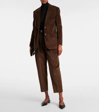 Altuzarra Jules Straight Corduroy Jacket In Brown