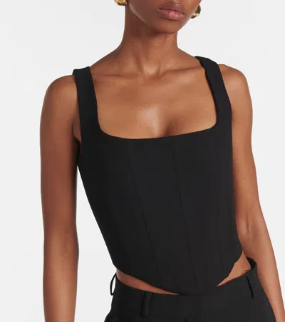Costarellos Jovie Wool Crêpe Bustier In Black