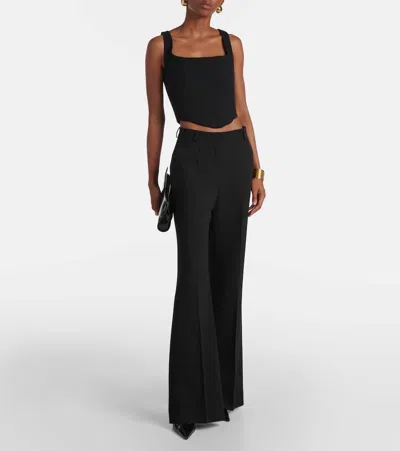 Costarellos Jovie Wool Crêpe Bustier In Black