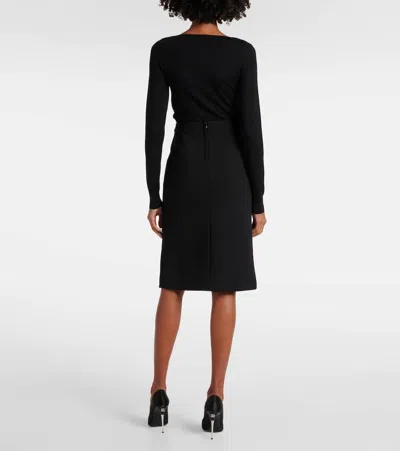 Dolce & Gabbana Wool Crepe Knee-length Pencil Skirt In Black