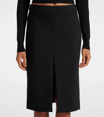 Dolce & Gabbana Wool Crepe Knee-length Pencil Skirt In Black
