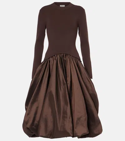 Simkhai Kenlie Gathered Midi Dress In Brown