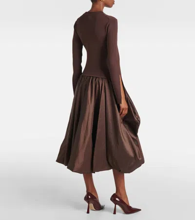 Simkhai Kenlie Gathered Midi Dress In Brown
