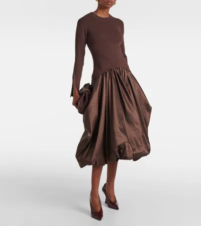 Simkhai Kenlie Gathered Midi Dress In Brown