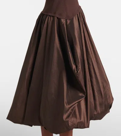 Simkhai Kenlie Gathered Midi Dress In Brown