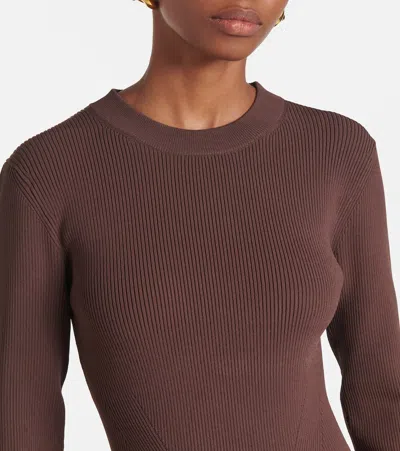 Simkhai Kenlie Gathered Midi Dress In Brown