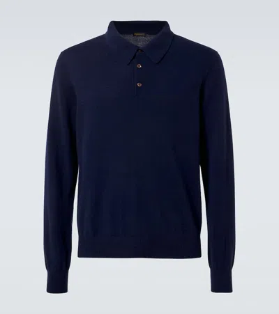 Rubinacci Cashmere Polo Shirt In Blue