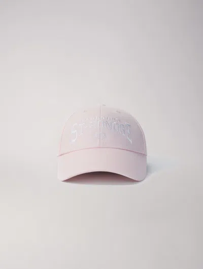 Shop Maje Saint Honoré Cotton Cap In Pale Pink