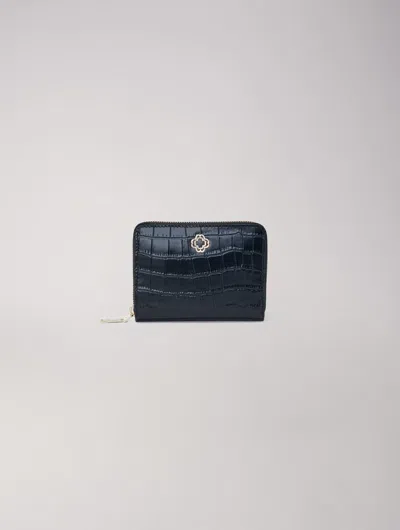 Maje Leather Wallet In Black